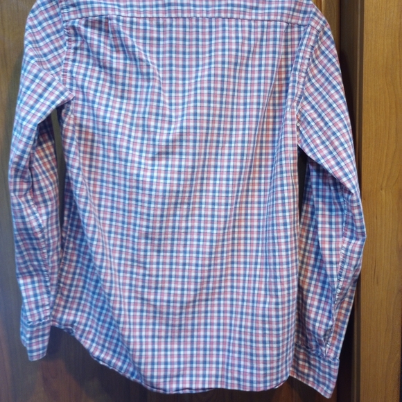 J Crew Button Down Pink & Blue Plaid Flex Wash Men's Slim Large - Picture 2 of 4